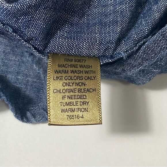 The Foundry Supply Co. Blue Cotton Short Sleeve Embroidered Button Up Men's 2XLT - Picture 2 of 13